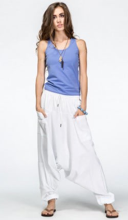 Белые штаны с шестью карманами Павия